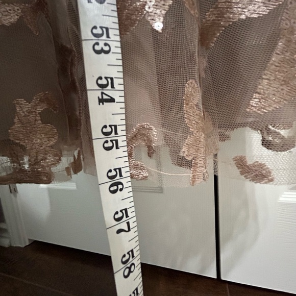 A-line V-Neck Floor-Length Lace Sequin Mother of the Bride Dress Taupe. - Picture 9 of 16